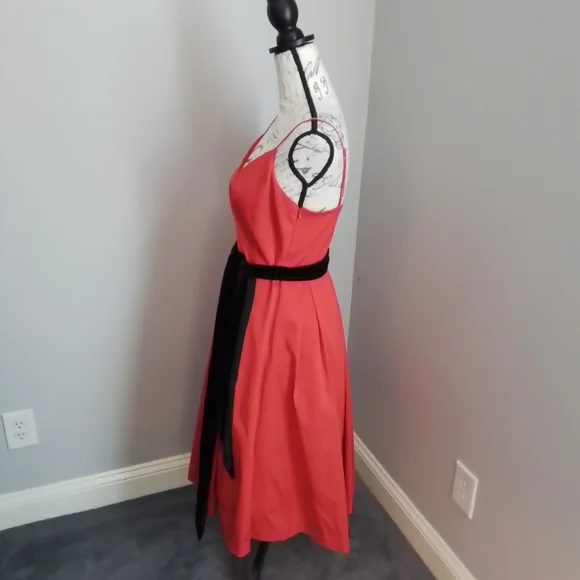🎉HP🎉 J. Crew A-Line Holiday Red Spaghetti Strap Dress With Velvet Sash - 4 - Picture 11 of 15
